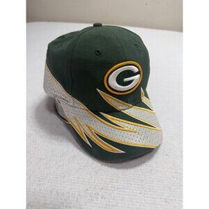 Vintage Reebok NFL Green Bay Packers Slash Strapback Cap OSFA Y2K
